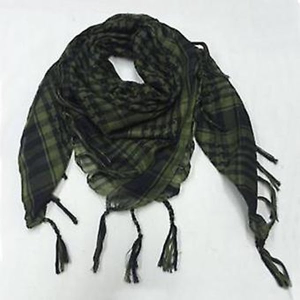 Unisex Houndstooth Arabiallinen Taktinen Aavikon Armeijan Shemagh Keffiyeh Tupsuhuivit (Army Green)