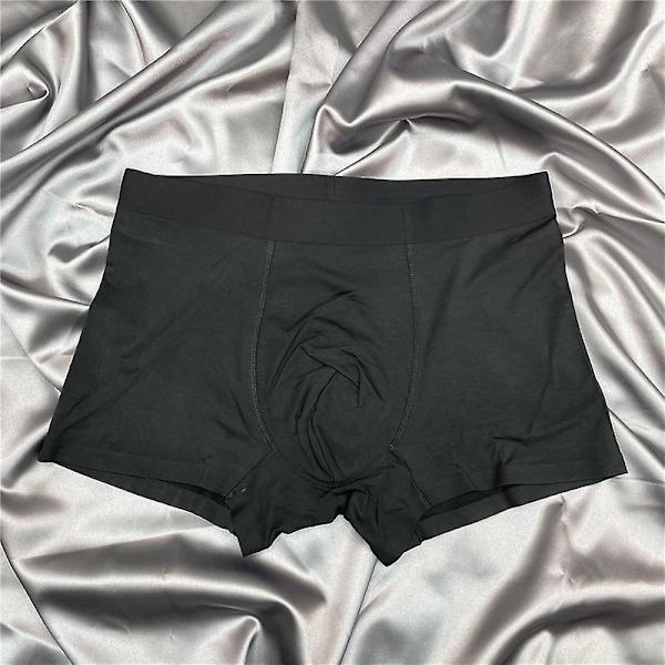 Herr Boxershorts Sömlös Modal Bomull 3XL Storlek Mid-Waist Svett-absorberande Andas Bekväm Enfärgad Pojkar Boxershorts Underkläder-Dousha-2XL