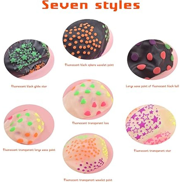 50 stk. Glow In The Dark Fluorescerende Balloner til Polka Dot Them