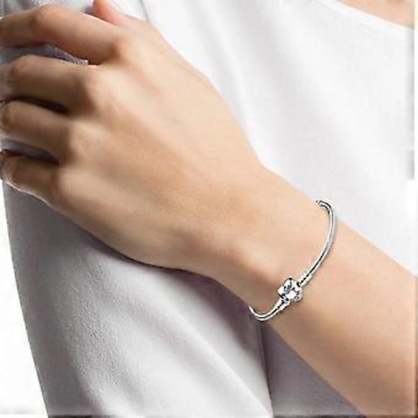 Armbånd Kvinde Retro Hjerte Lås Slangekæde Sølv Kreativ Gave Til Kvinder Mand (A3-23cm)