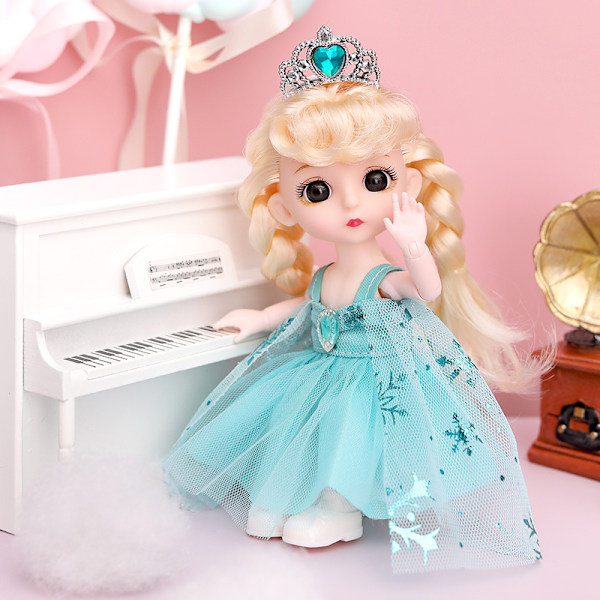 C-16cm prinsessdockor flickleksaker mini trumpet marknadsstånd bulk wh