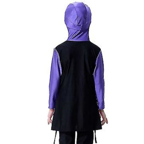 Barn Flickor Muslimsk Islamisk Baddräkt Simdräkt Modest Burkini Heltäckande Hög Kvalitet (11-12 År Lila)