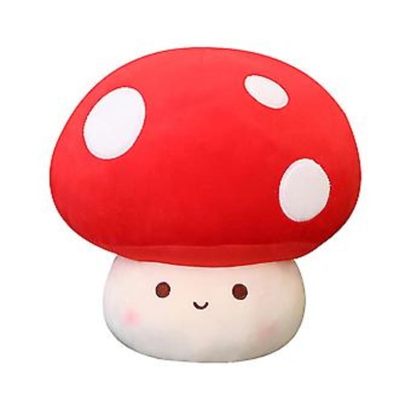 Søt sopp bamse Kawaii sopp fylt dyre pute gaver til barn sopp pute hjem dekor (11.81 tommer rød)