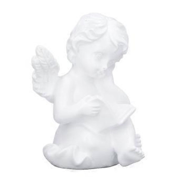 Kerub Statue Livagtigt Udseende Boglæsning Holdbar Resin Bredt Anvendt Haveengel til Soveværelse Kontor Bibliotek