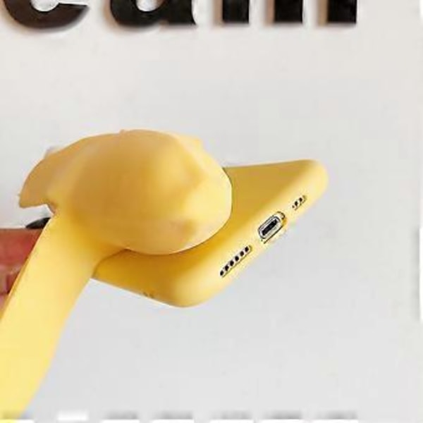 SZTXJ 1 st Telefonfodral För iPhone 11 Tredimensionellt Kreativt Dekompressions Mobiltelefonfodral 3D Rolig Söt Mjuk Silikon Kläm Öppen Banan Stress