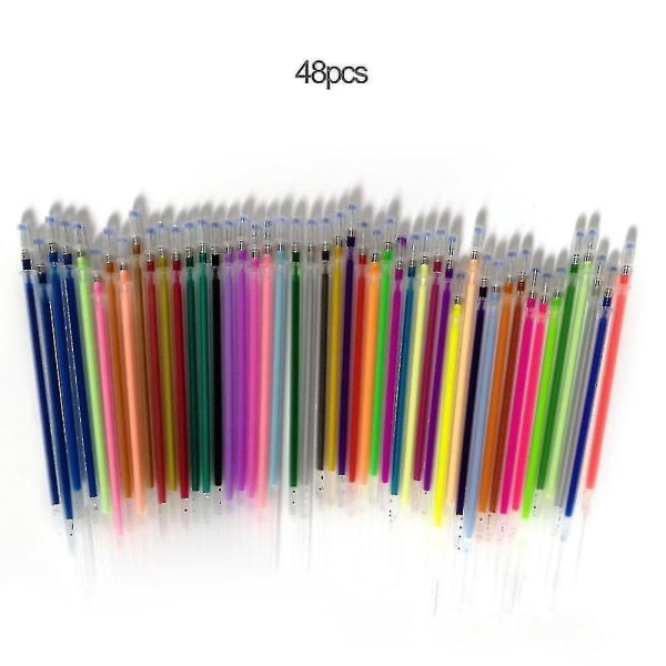 1.0mm Colorful Gel Pen Fluorescent Refills Color Cartridge Flash Pen Smooth Ink Painting Graffiti Pens Student Stationery