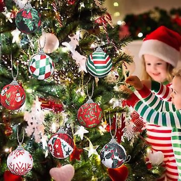 12 stycken julgranskulor i tyg, julgranspynt
