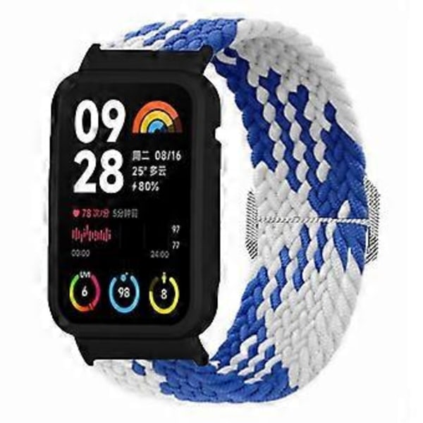 Tyyppi L Xiaomi Smart Band 8 Pro -kellon rannekkeille punottu nylonhihna kellokotelolla (tyyli L)