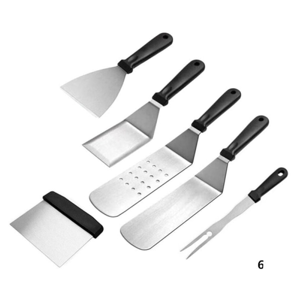 6Pcs Stainless Steel Spatula Set, Professional BBQ Griddle Access