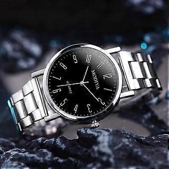 Hvide Herremode Stålure Kronograf Armbåndsure - Et Sofistikeret Ur til Den Moderne Mand! C