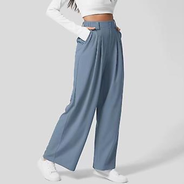 Damernas Högmidjade Vida Benbyxor Mjuka Lättvikts Sweatpants för Shopping Dejting (XXL Lila)