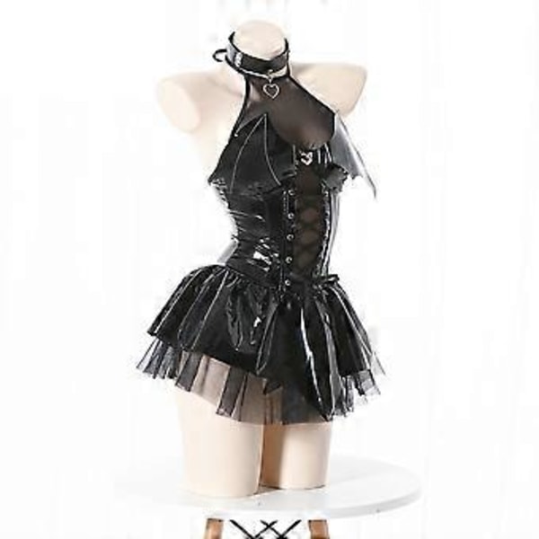Succuba Cosplay Kostume Lille Djævle Nederdel Halloween Karneval Party Uniform Til Kvinder (L Sort)