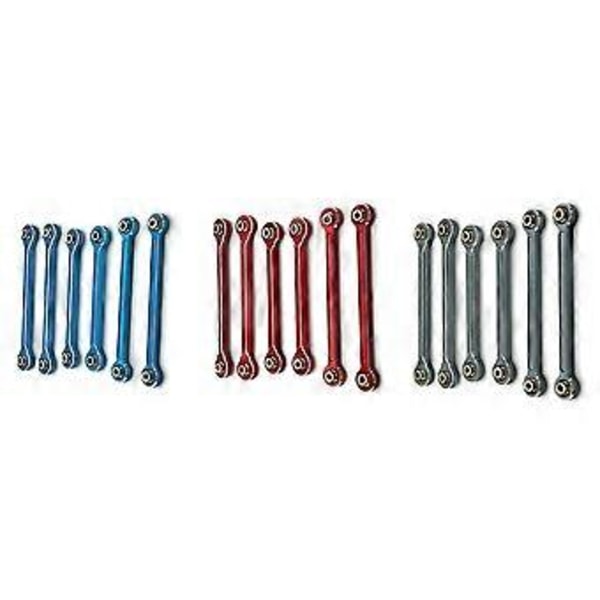 RC Bil Uppgradering Dragstång Länkstång Styrstång Set för 1/10 10208 RC Bil Uppgraderingsdelar Blå