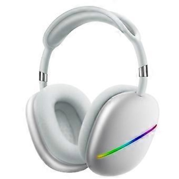 Hodemmontert Bluetooth-headset, lysende trådløst sportsbass Bluetooth-headset (hvit)