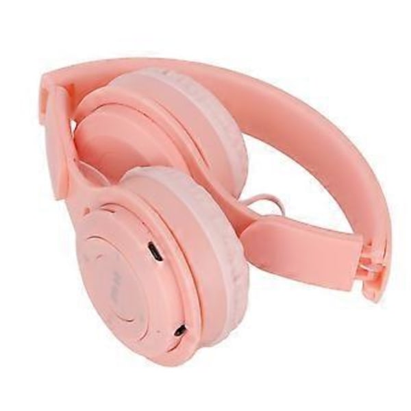 Y08 Barnhörlurar Macaron Stilren Stereo Ljud Vikbara Plug-in Kort Bluetooth Öronhörlurar (Rosa)