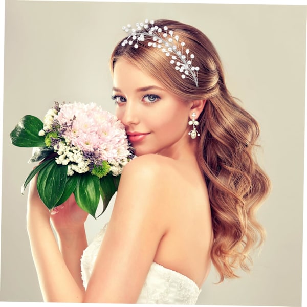 Dame pannebånd tørkede blomster brud perle dekorere rhinestones Miss Eur