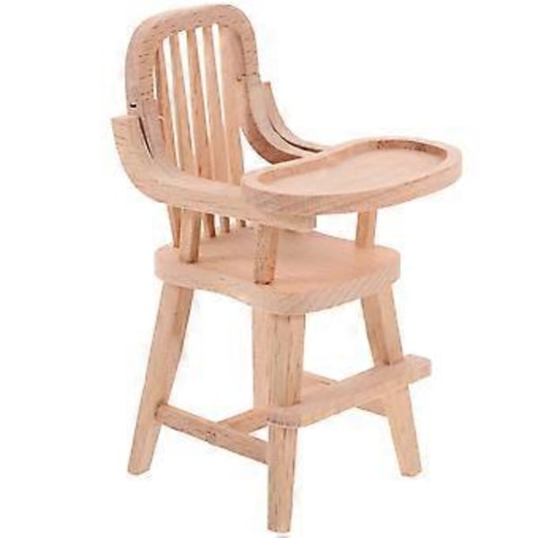 Yndig Mini Møbel Træ Dukke Højstol Skrivebord Miniature Stol Børneforsyning