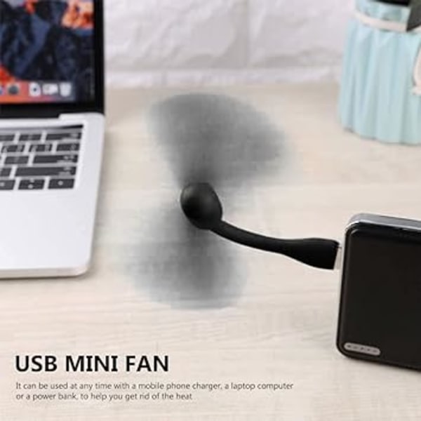2 st Bärbar USB fläkt, 360° justerbar USB fläkt, Silent Fan, USB