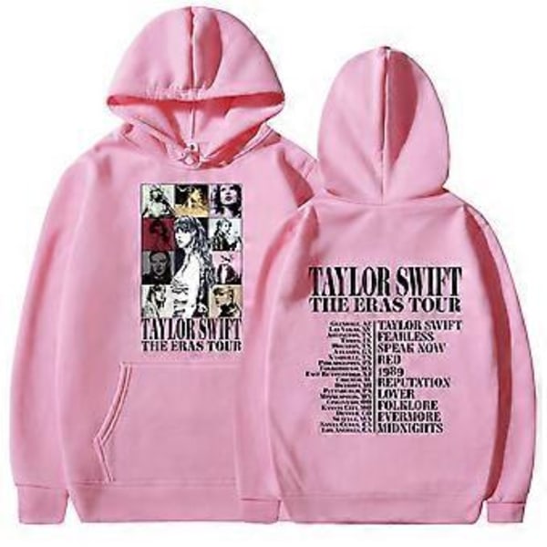 Taylor Swift The Best Tour Fans Par Hoodies Langærmet Trykt Hættetrøje Efterårssweatshirt (S Pink)