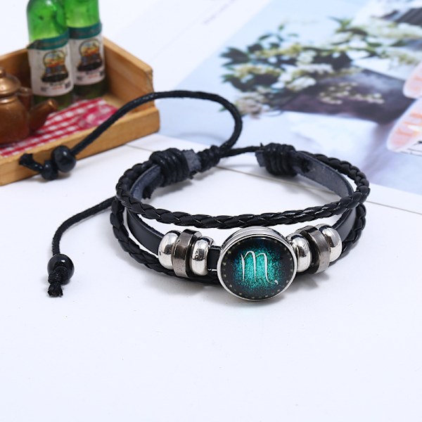 12 st Zodiac-armband för kvinnor och män, 12 stjärntecken pärlor