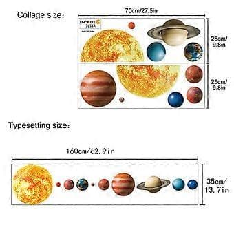 Sol System Planeter Veggdekor