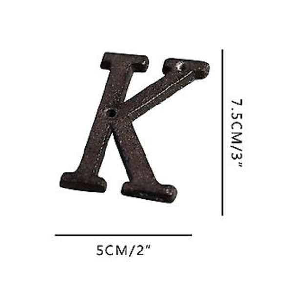 Alloy Wrought Iron Number Letter DIY House Letter  K