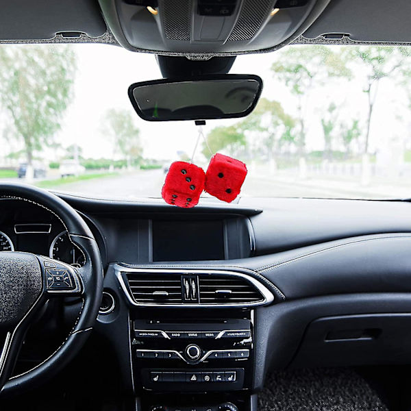 Car Hanging Furry Dice Pair Of Hanging Couple Car Pendant With