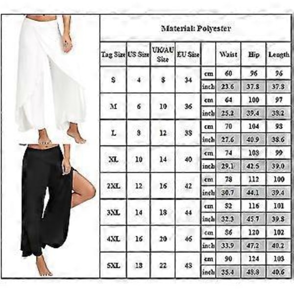 Yoga Bukser til Kvinder Hippie Flowy Slids Bukser Harem Palazzo Yoga Split Bukser Løse Bred Ben Plus Størrelse Multi-farve Valgfri (2XL Grøn)
