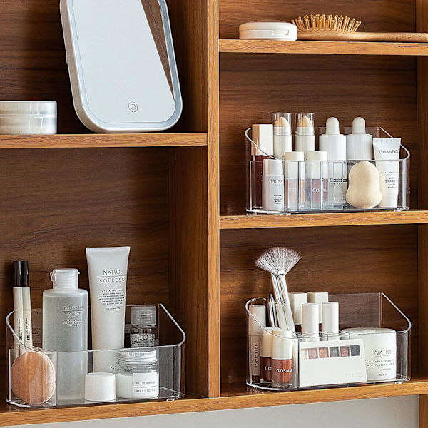 Lille makeup-arrangør, slank kosmetikdisplayetui, multifunktion