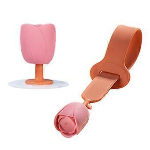 Toiletlåg Løfter Sød Tulipan Holdbar Silikon Toiletbræt Dæk Løft Håndtag Undgå At Røre (Pink)