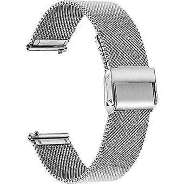 12 mm kompatibel med Galaxy Watch 4 Classic 42 mm 46 mm rem, rustfrit stål mesh rem Quick Release metal urrem til Samsung Galaxy Watch4 40 mm