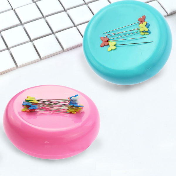 2 stk magnetiske syputerunderlag runde papirclipsholder magnetisk pute nåleholder sy nål trykknapp hårklips oppbevaringsboks nålepute for sy DIY-prosjekter