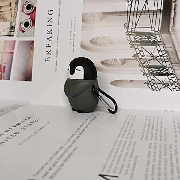 (60×50×25) Kompatibel med AirPods 1/2 Fodral Pingvin, Barn Tonåringar Flickor Pojkar Kvinnor Skyddande Silikon Skal för Pingvin Air
