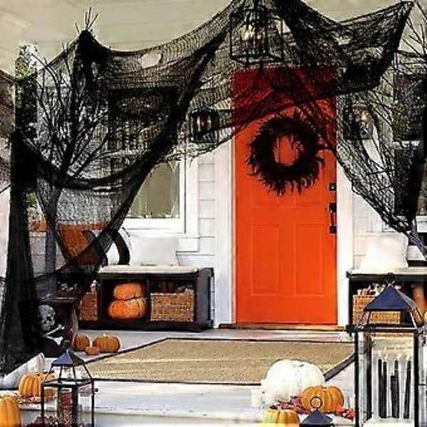 Yunfan 355\" x 79\" Halloween Krybende Klud + Spindelvæv Halloween Dekorationer Udendørs Indendørs Fest Have Spøgelsesagtige Baggrunde Dekorationer Forsyninger til Have, Dør