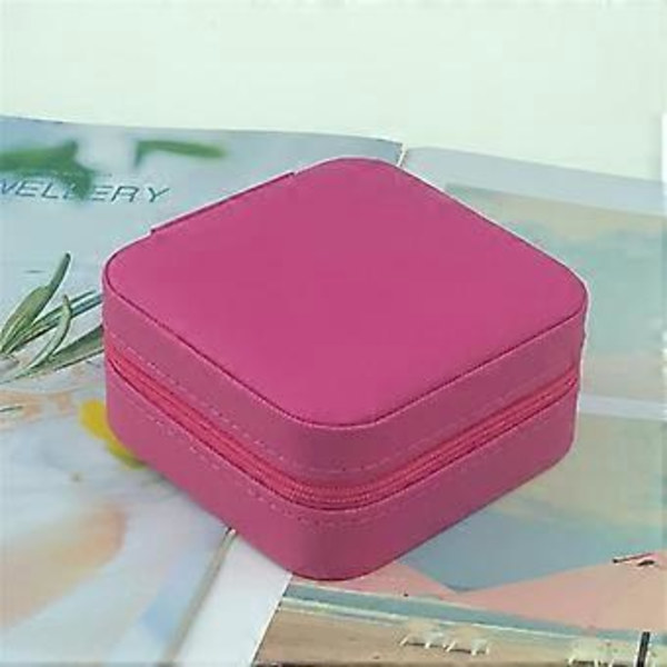 Opgraderet Spejl Smykkeboks Organizer Smykker Display Case Candy Farve Klassisk Rejse Opbevaring PU Læder Øreringe Organizer (C12)