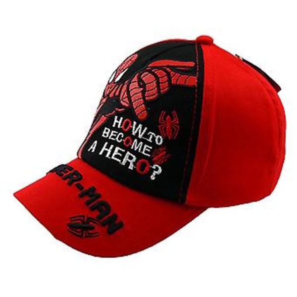 Marvel Spiderman Baseball Cap Snapback Justerbar Hatt For Jente Gutt (Rød)