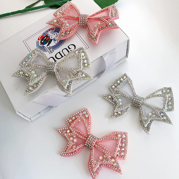 2 st handgjorda rosett strass skoblommor kvinnor DIY skor klänning H