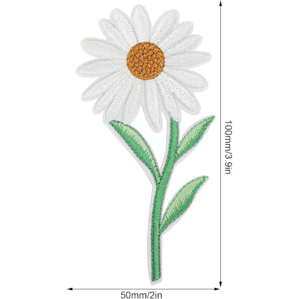 10 st blomsterlappar, broderade vita prästkragar strykjärnslappar för kläder