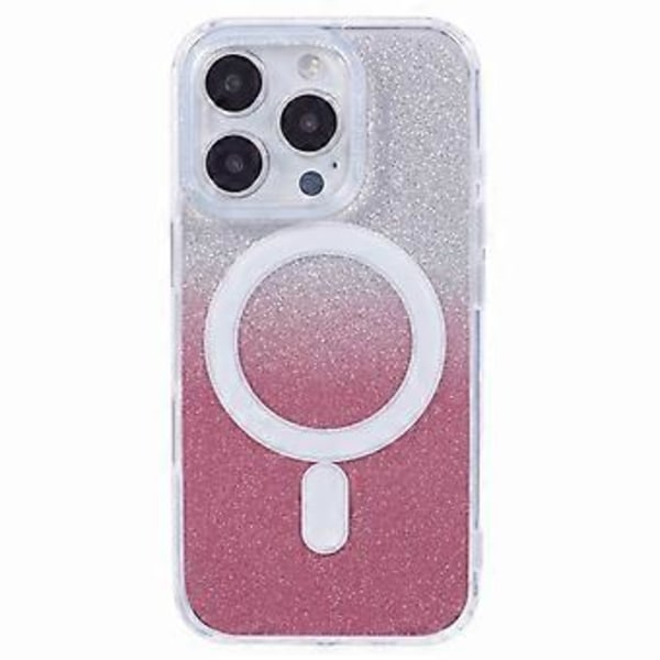 iPhone 16 Pro -kuori, yhteensopiva MagSafe-latauksen kanssa, TPU+akryylipuhelinkuori glitter-lisäkkeellä (tyyli F)