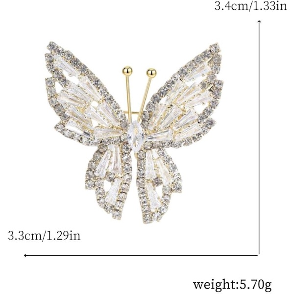 Kristalliperhos Brossi Pin Naisille Käännettävä Lapel Pin Äitienpäivälahja