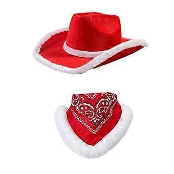 Jul Cowboyhatt för Kvinnor Män Mode med Bandana för Bröllopsrollspel