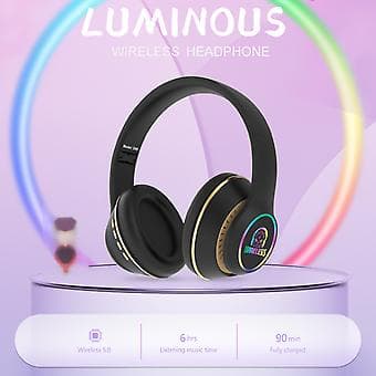 Bluetooth 5.0 Trådlösa Hörlurar, Vikbara, Lång Räckvidd, Stereoljud, Bluetooth-Hörlurar