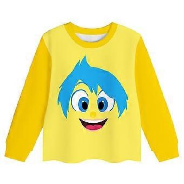 5-10 år Flickor Barn Inuti Ut 2 Pyjamas Set Joy Cosplay Kostym Långärmad T-shirt Byxor Sovkläder Nattkläder Pjs Outfits (9-10 år)