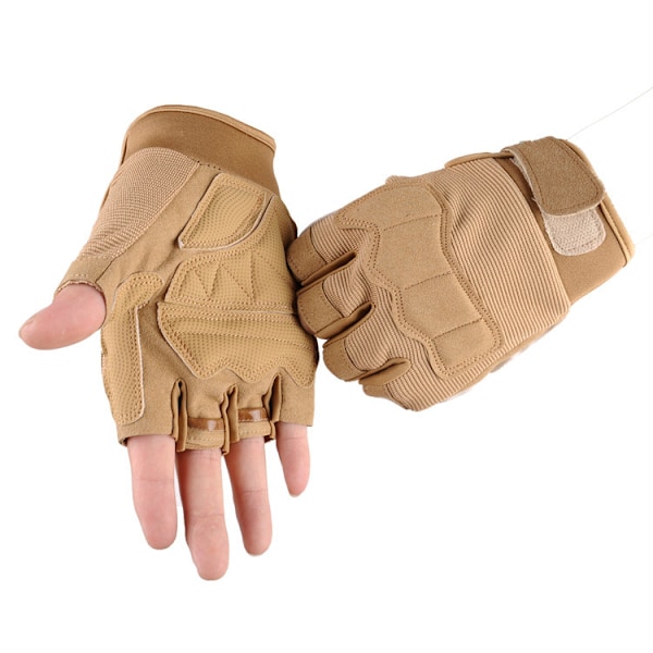(L) Taktiska Fingerlösa Handskar, Gula, Lätta, Andningsbara och Skyddande
