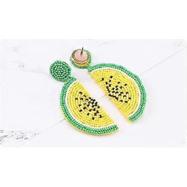 Søte Frukt Vannmelon Perle Dangle Stud Ørepynt for Kvinner Tenåringsjenter Morsomme Frukt Bohemian Statement Harpiks Drop Ørepynt Mote Smykker