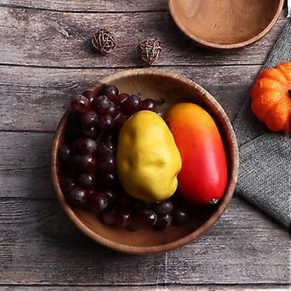 20x7,5cm Kök Trä Frukt Soppa Salladsskål Matbehållare Servis för Hem Restaurang