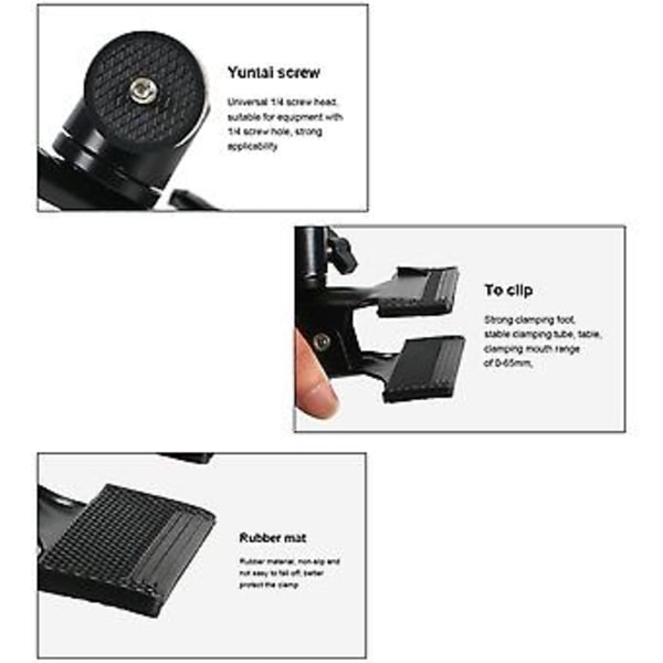 Squeeze Clamp Beslag Mobiltelefonholder Dumbbells Concept 2 Rowermaskiner Justerbare Fitness Tilbehør Stativ ( )
