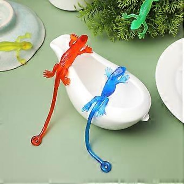 5 st Lizard Leksaker Klibbig Lizard Stretchig Lizard Leksak Squishy Leksaker Lizard Figurer Stretchbara Djur Partypåse Fyllmedel