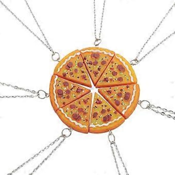 Vänskaps- och kärlekspizza-halsband, sju delar sammanfogade