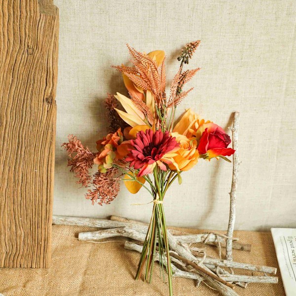 2 stk bukett kunstige blomster julepynt tørket flyt